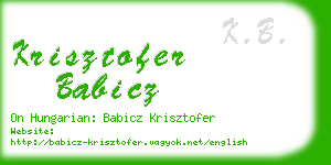 krisztofer babicz business card